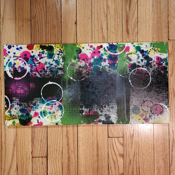 HANDCRAFTED Abstract Painting Artwork HANDPAINTED Bright Canvas Wall Art Decor - Picture 4 of 12